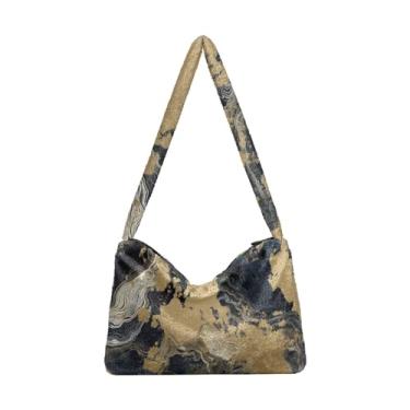 Imagem de GAIGEO Tig Fur Texture Amarelo Preto Laranja Bolsas de Ombro Bolsas de Ombro Bolsas de Ombro, Cena de textura bronzeadora preta, One Size