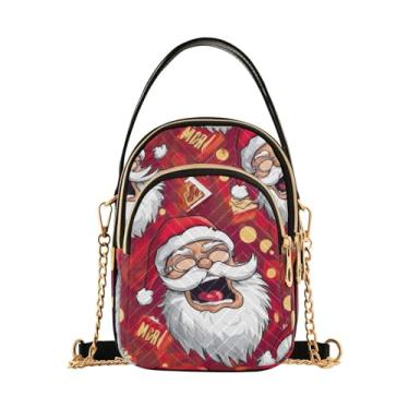Imagem de GAIGEO Bolsas transversais femininas de Papai Noel, bolsas transversais para mulheres modernas, bolsa transversal de verão, Anthem Santa Claus-1, One Size