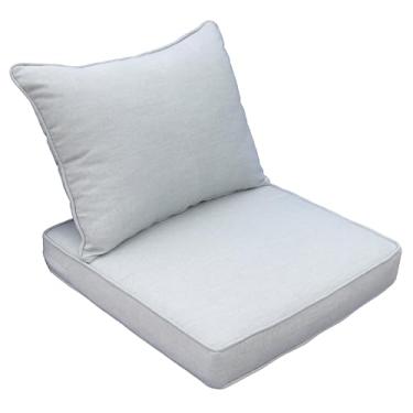 Imagem de Almofadas de cadeira ao ar livre para móveis de pátio, conjunto de almofadas de sofá de substituição de 63 x 63 x 12 cm para cadeiras de balanço de vime poltrona, sofá secional para sofá seccional