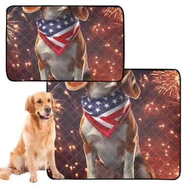 Imagem de TSENQUE Almofadas laváveis para xixi para animais de estimação, à prova d'água, para cães fofos, beagle, EUA, EUA, reutilizáveis, absorventes para gatos, almofadas de treinamento para filhotes