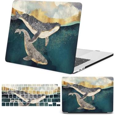 Imagem de FFBOFFC Capa de laptop para MacBook Air 13,6 polegadas 2025-2022 modelo A3240 M4 A3113 M3 A2681 M2 chip com tela de retina líquida e Touch ID, capa rígida de plástico gráfico e película de teclado