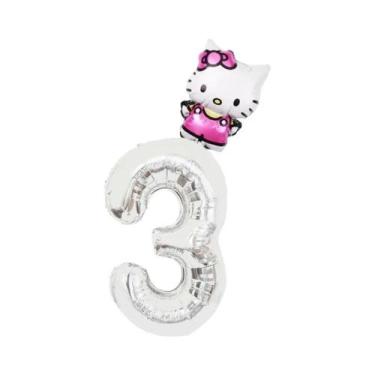 Imagem de Conjunto De Balões De Folha Hello Kitty 2 Peças Decorações Para Festa 