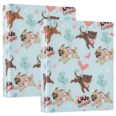 Imagem de Fichários de balão de ar quente de animais fofos, 3 polegadas, 3 argolas, 200 folhas, caderno, anel redondo, fichário resistente, 31,5 x 27 x 6 cm, 1 pacote