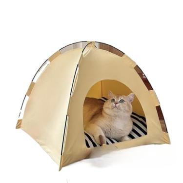 Imagem de Cama Caminha De pet Cachorro Barraca Tenda Toca Iglu Toca Cães Gato Pequeno Médio Grande Oxford,toca gatom,casinha de gato (Amarelo)