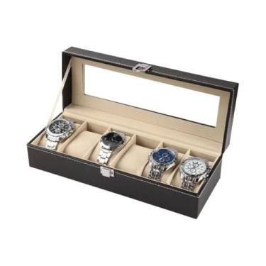 Imagem de Caixa Organizadora De Relógios Em Couro PU Com 2-12 Compartimentos, Es