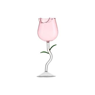 Imagem de HEEPDD Copo de Vinho de Flor, Copo de Coquetel Com Alto Teor de Borosilicato Com Modelagem 3D para Restaurante de Bar de Festa, Cálice Elegante e Grosso e Resistente para Vinho Branco (#8)