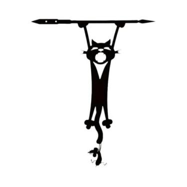 Imagem de Arte De Parede Em Metal De Gato E Rato, Decoração De Jardim Ao Ar Livr