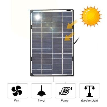 Imagem de Domary Painel Solar 6W 12V DIY Painel Solar para Segurança Externa Carregador Adequado para Casa de Jardim
