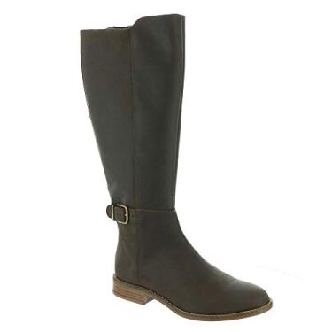 Imagem de Clarks Bota de cano alto feminina Camzin Branch, Couro marrom escuro, 6 Wide