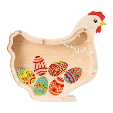 Imagem de Baoblaze Cofrinho em forma de porquinho de estimação, ideal para decoração de aniversário, sala de estar, escritório ou para crianças, Galinha