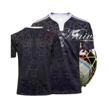 Imagem de Camiseta De Rugby Masculina De Secagem Rápida Com Estampa 3D All Black