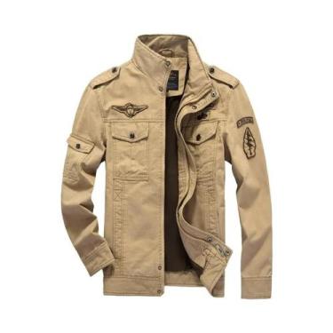 Imagem de Jaqueta Masculina Verde Militar De Algodão 2024 Corta-Vento Com Múltip