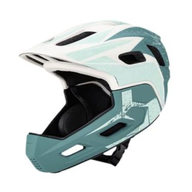 Imagem de predolo Capacete de ciclismo infantil leve com protetor de queixo removível, ideal para ciclismo de estrada, skate e bicicleta, Verde