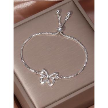 Imagem de Linda pulseira de ouro com detalhe de zircônia elegante para mulheres, presentes de amizade, Medium, Latão, Sem Pedra Preciosa