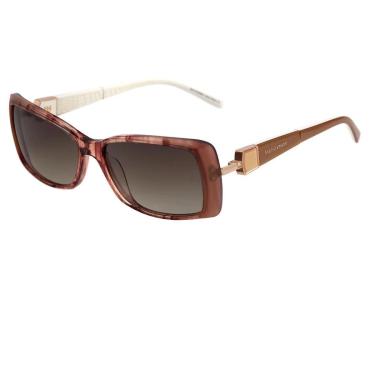 Imagem de Óculos Solar Ana Hickmann Ah9171 K03 Translúcido Marmorizado Lente Verde Degradê-Feminino