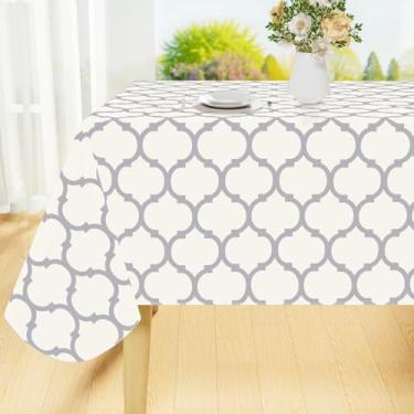 Imagem de Smiry Toalha de mesa quadrada, toalha de mesa de vinil impermeável com forro de flanela para mesas quadradas, toalhas de mesa de plástico à prova de derramamento para jantar, acampamento, interior e