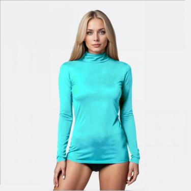 Imagem de Camiseta Térmica Proteção UV Feminina Gola Alta Manga Longa Cor:;Tamanho:PP;Gênero:Feminino-Feminino