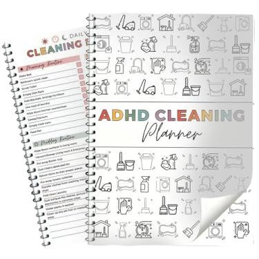 Imagem de Agenda de limpeza para TDAH, agenda de limpeza e lista de verificação, diário, semanal, mensal