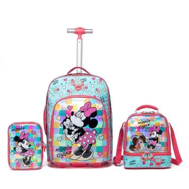 Imagem de Kit Mochila Minnie Lancheira Estojo Feminina Escolar Disney-Feminino