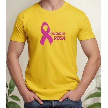 Imagem de  Camiseta Camisa Algodão Feminina Masculina  Campanha Outubro Rosa Pre
