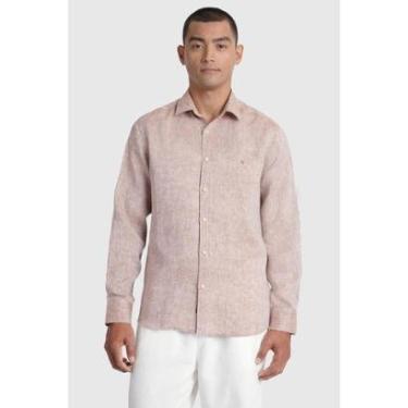 Imagem de Camisa Aramis Manga Longa Slim Linho Irlandês Caqui 112-Masculino