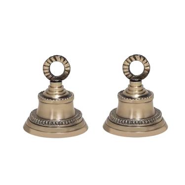 Imagem de Mini sino esculpido tradicional para oração, Feng Shui, templo doméstico, latão antigo feito à mão, sino de latão de 5 cm de altura para rituais, cura de som e decoração (2)