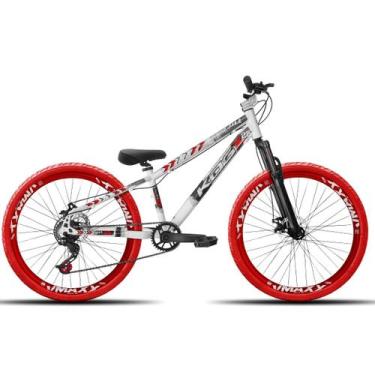 Imagem de Bicicleta aro 26 KOG Freeride Kit Single Pneus Flame, Branco, Vermelho