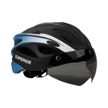 Imagem de Capacete De Ciclismo Unissex Ultraleve Com Óculos E Viseira Solar Para