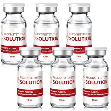 Imagem de Solução de reconstituição em frascos de vidro 10 ml, pacote com 6, testada por terceiros, vedação tripla e função ultra limpa, feita nos EUA