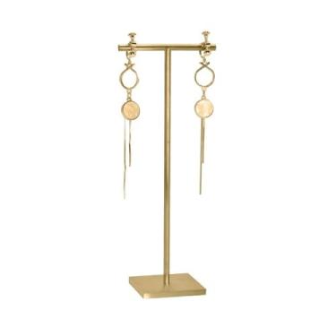 Imagem de KEG801302 Suporte de exibição de joias, suporte de metal, suporte de exibição de brincos escovados de titânio, suporte de pendurar para armazenamento de joias, expositor de janela, organizador de