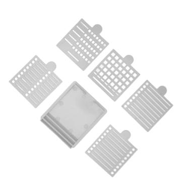 Imagem de Estêncil e suporte para notas adesivas, 5 modelos para molduras circulares de caixas de seleção sublinhadas, material ABS premium com alça prática, para escritório, casa, material escolar