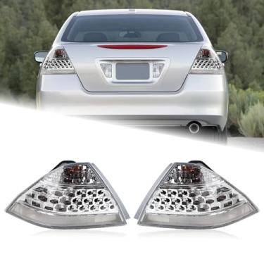 Imagem de KAMDKI Um par de montagem de luz traseira adequado para Honda Accord Sedan 2006 2007 4 portas luz traseira esquerda e lado do passageiro direito lâmpada traseira cristal freio traseiro lente