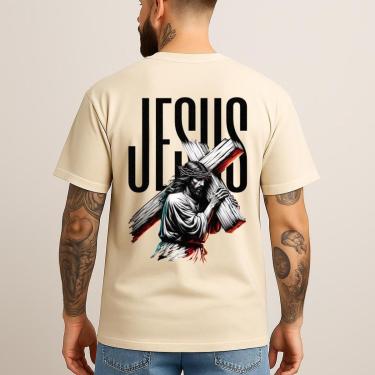 Imagem de Camiseta Masculina Básica Estampada Algodão Casual Urbano Confortável Dia a Dia Caimento Leve-Masculino