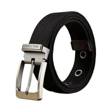 Imagem de Cinto Casual Masculino De Tecido Canvas Com Faixa Listrada Para Jeans,