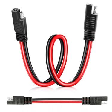 Imagem de Cabo de extensão SAE para SAE 1FT, conector SAE de cobre puro resistente 10AWG, conector SAE de conexão e desconexão rápida para painel solar, motocicletas, carros, caminhões, trailers, tratores, ATV