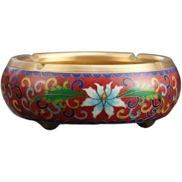 Imagem de Cinzeiro de mesa fino grande cinzeiro de cobre novo estilo chinês casa sala de estar escritório criativo retro cinzeiro colecionador cigarros cinzeiro (B S) (A S)