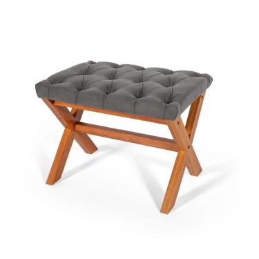 Imagem de Puff Estofado Em Capitonê Retangular Eggeu Cinza