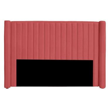 Imagem de Cabeceira Casal Queen Size Estofada Para Cama Box Alicia Veludo Cor Rose