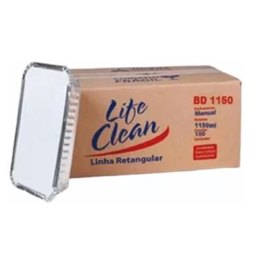 Imagem de Bandeja De Aluminio Retangular 1150ml Marmitex 100 Unidades - Life Cle