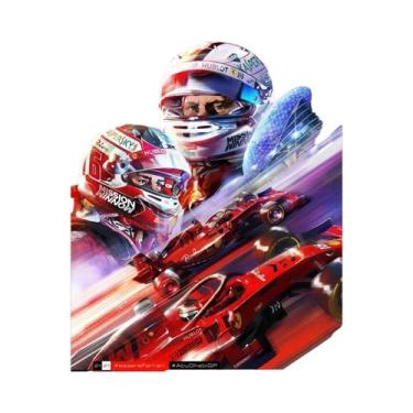 Imagem de Pôster Vintage Clássico De F1: Mapa De Pista De Carros De Corrida Em T