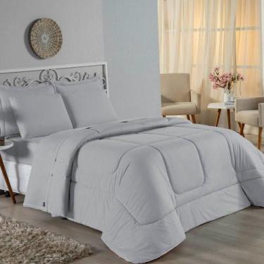 Imagem de Kit Edredom Dupla Face + Jogo De Lençol Solteiro Nobre 5 Peças Malha 1