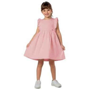 Imagem de Vestido Infantil Rosê Princesa Luxo Com Babado Fofo Rosê-Feminino