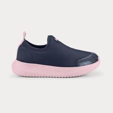 Imagem de Tênis Infantil Bibi Flash Azul Marinho com Rosa-Feminino