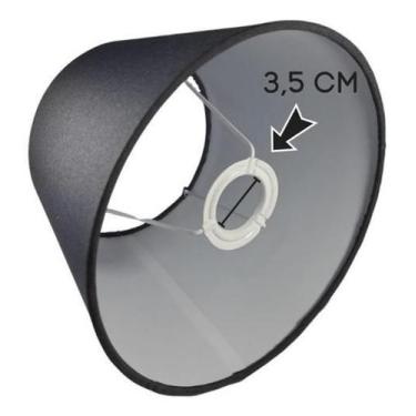 Imagem de Cúpula De Abajur Luminária Tecido Cônica 15X20X15 - Chumbo - Om Luz