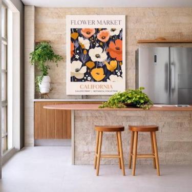Imagem de Quadro Canvas California Flower Market 40X30Cm Mold Branca - Quadros O