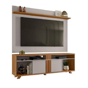 Imagem de Rack Bancada com Painel para TV até 70 Polegadas 1,80m Freijó / Off Wh