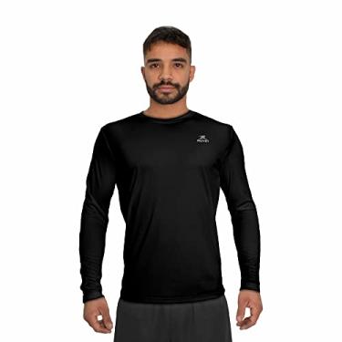 Imagem de Camisa Dry Basic LS Muvin – Manga Longa – Masculina – Proteção Solar UV50 – Camiseta Para Academia – Treino Funcional – Pilates – Yoga – Corrida – Ginástica – Fitness – Caminhada – Secagem Rápida (G, Preto)
