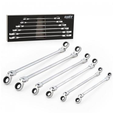 Imagem de Ferramenta Automotiva Chave Catraca Extra Longa Cabeça Flexível 8 a 19mm 5pcs 10 Tamanhos, ORION MOTOR TECH, Prateado