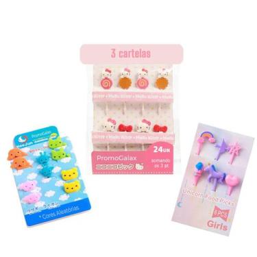 Imagem de Kit Mini Garfinhos Infantis P/ Lanches - Tema: Girls - 24 Un - PromoGa