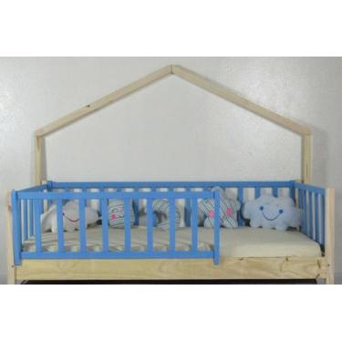 Imagem de Cama Montessoriana Solteirão Base Moldura Colorida Madeira Maciça Pinu